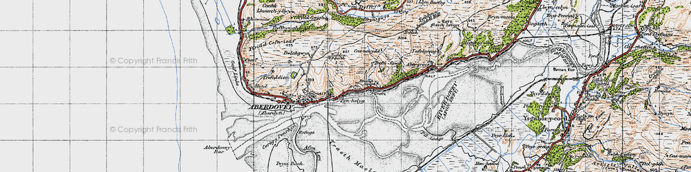 Old map of Aber-Tafol in 1947