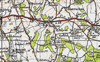 Old map of Penhow in 1946