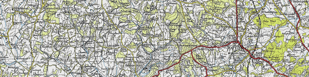 Old map of Penhurst in 1940
