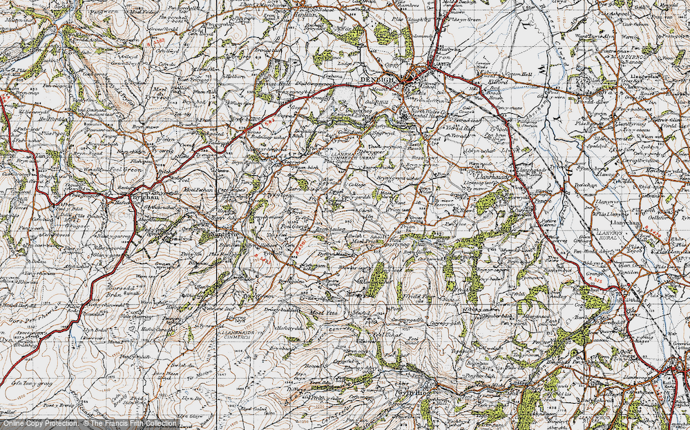 Old Map of Peniel, 1947 in 1947