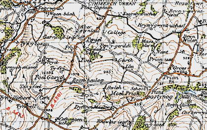 Old map of Peniel in 1947