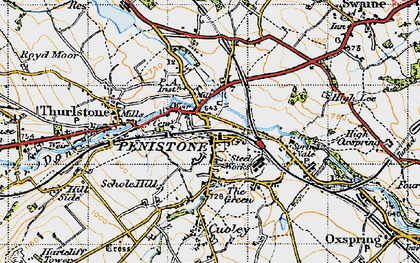 Old map of Penistone in 1947