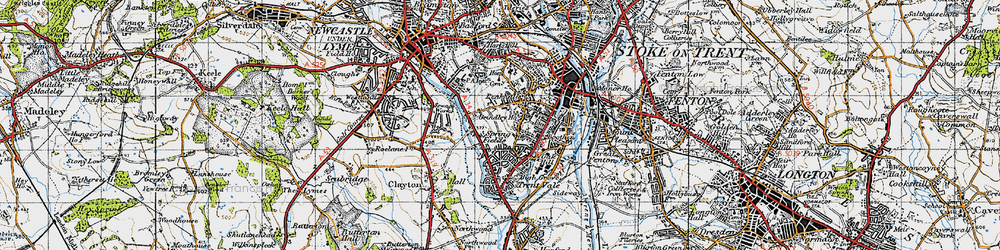 Old map of Penkhull in 1946