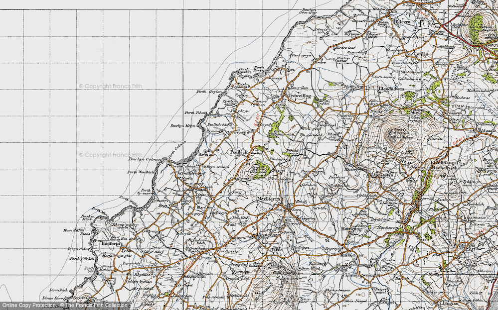 Old Map of Historic Map covering Penllech Bach in 1947