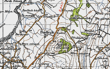 Old map of Penllech in 1947