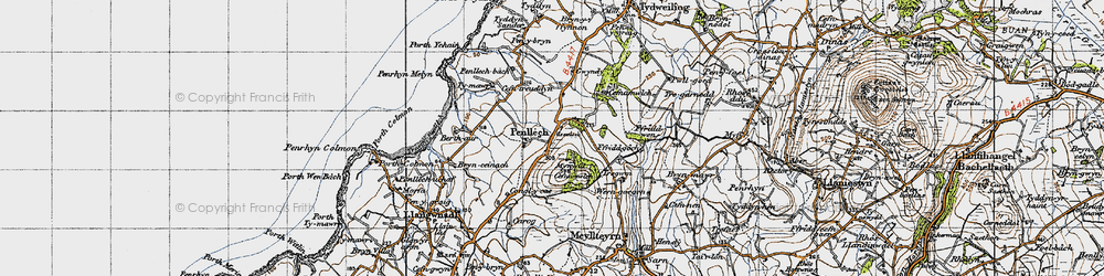 Old map of Penllech in 1947