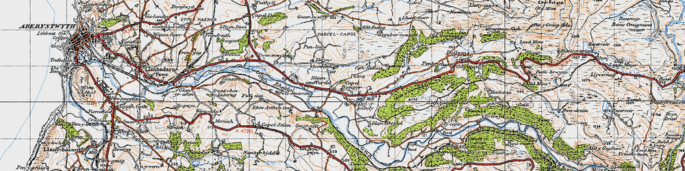 Old map of Penllwyn in 1947