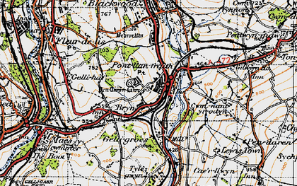 Old map of Penllwyn in 1947