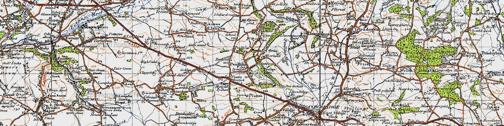 Old map of Penllyn in 1947
