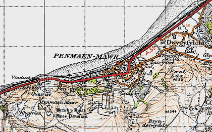 Old map of Penmaenmawr in 1947