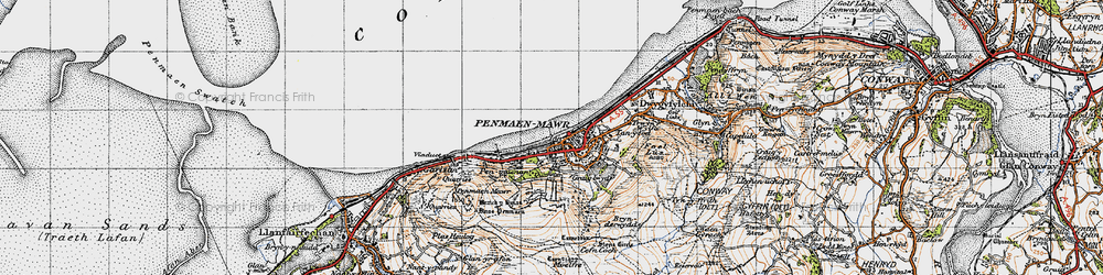 Old map of Penmaenmawr in 1947