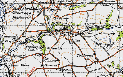 Old map of Penmark in 1947
