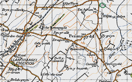Old map of Afon Ceint in 1947