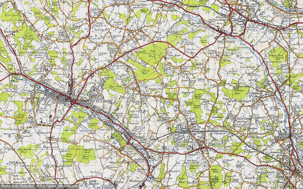Old Map of Penn, 1945 in 1945
