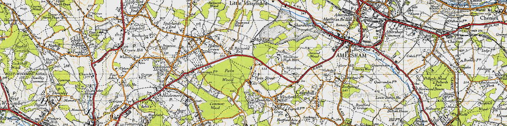 Old map of Penn Street in 1946