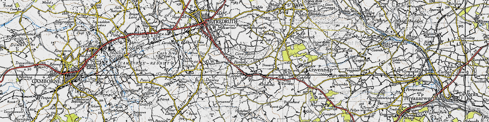 Old map of Pennance in 1946