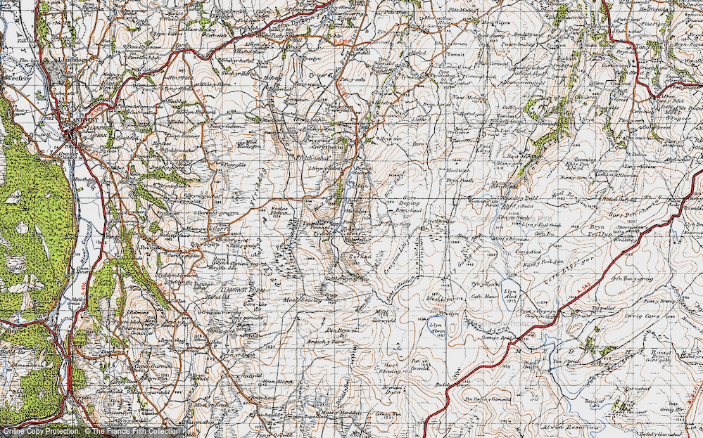 Old Map of Historic Map covering Llys Dymper in 1947