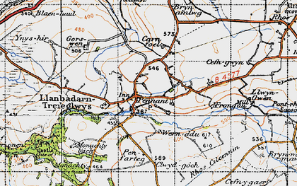Old map of Wernddu in 1947