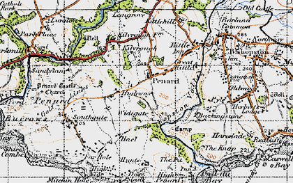 Old map of Widegate in 1947