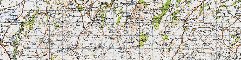 Old map of Pennerley in 1947
