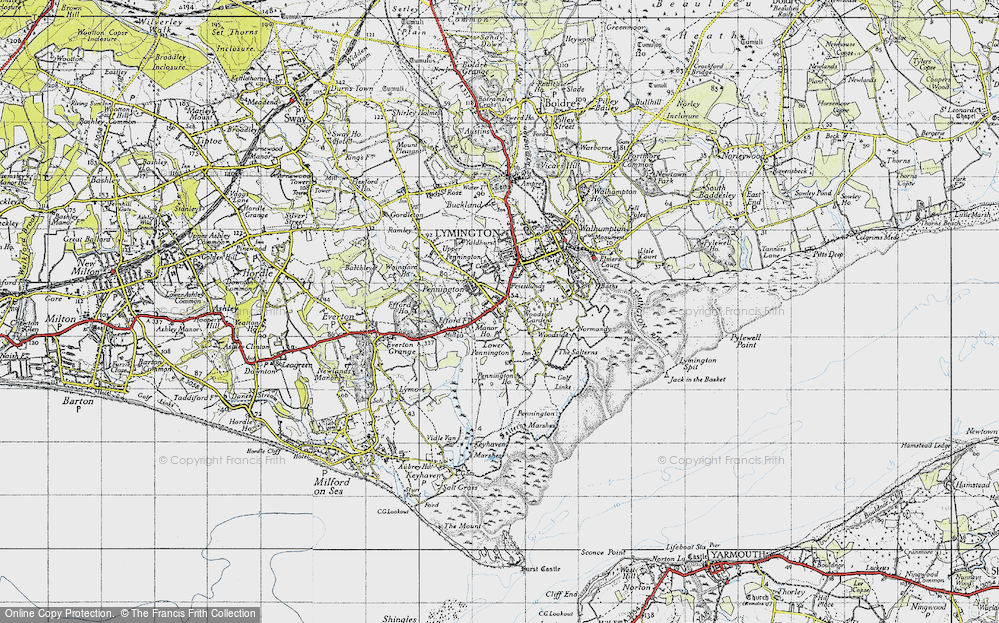 Old Map of Pennington, 1945 in 1945