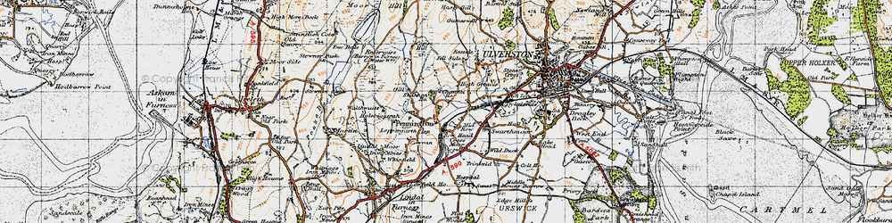 Old map of Pennington in 1947