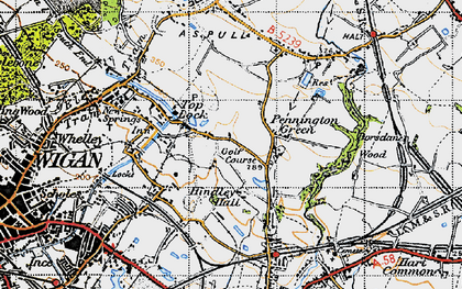 Old map of Borsdane Wood in 1947