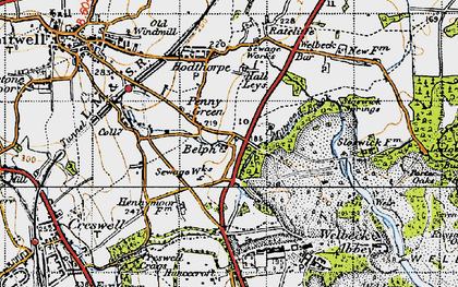 Old map of Penny Green in 1947