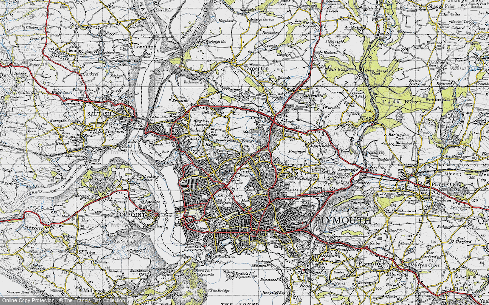 Old Map of Pennycross, 1946 in 1946