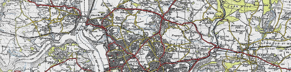Old map of Pennycross in 1946