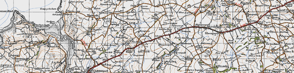 Old map of Felinwynt in 1947