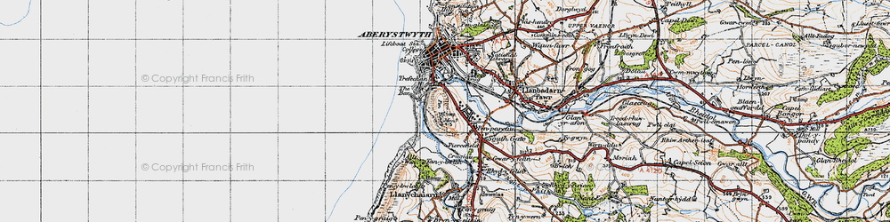 Old map of Penparcau in 1947