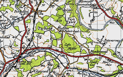 Old map of Kemeys Commander in 1946