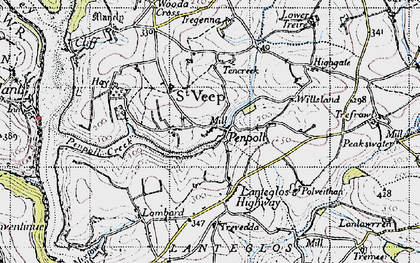 Old map of Willsland in 1946
