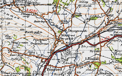 Old map of Bryngwenith in 1947