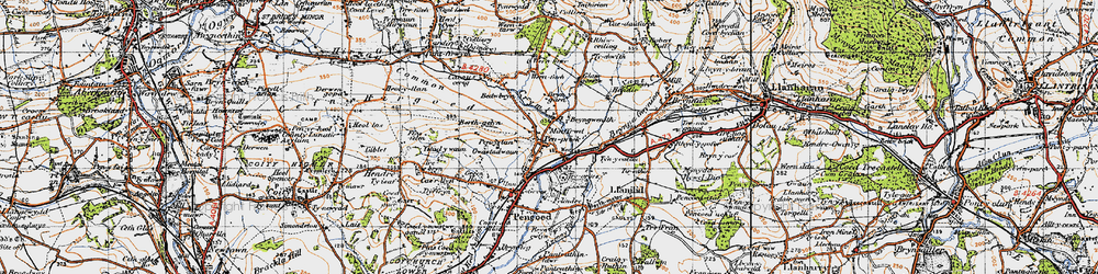Old map of Bryngwenith in 1947