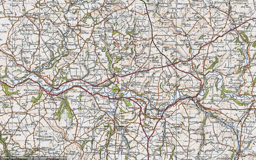 Old Map of Penrhiw-llan, 1947 in 1947