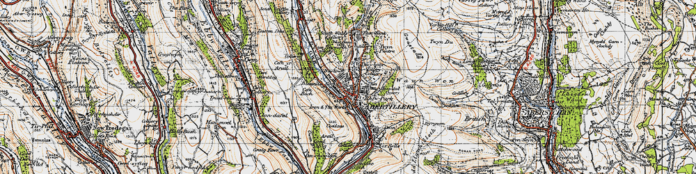 Old map of Penrhiwgarreg in 1947