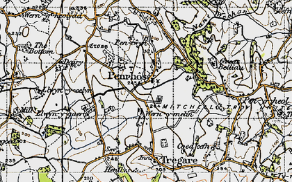 Old map of Penrhos in 1946