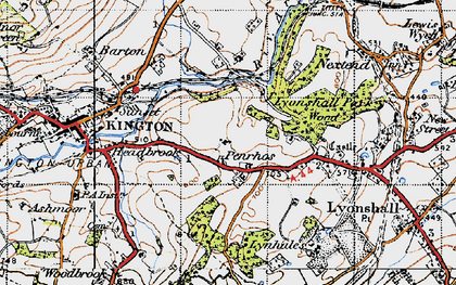 Old map of Bullocks Mill in 1947