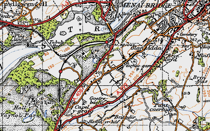 Old map of Penrhos-garnedd in 1947