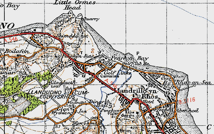 Old map of Penrhyn Bay in 1947