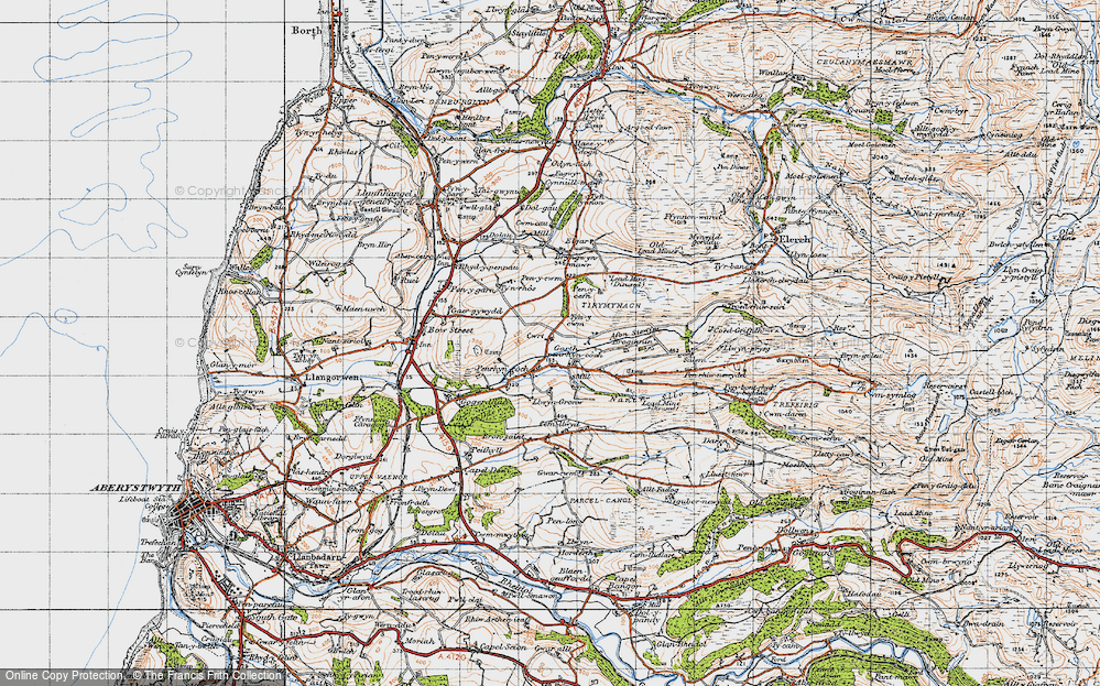 Old Map of Penrhyn-coch, 1947 in 1947