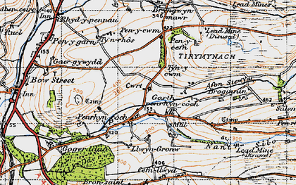 Old map of Penrhyn-coch in 1947