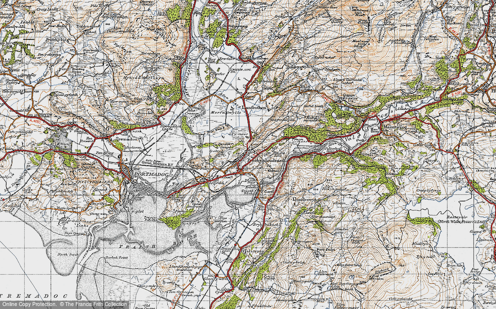 Old Map of Historic Map covering Bryn-Dwyryd in 1947
