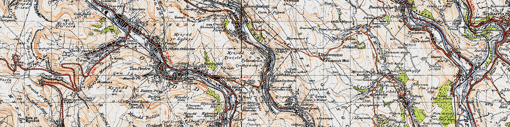 Old map of Penrhys in 1947
