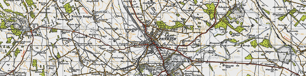 Old map of Penrith in 1947