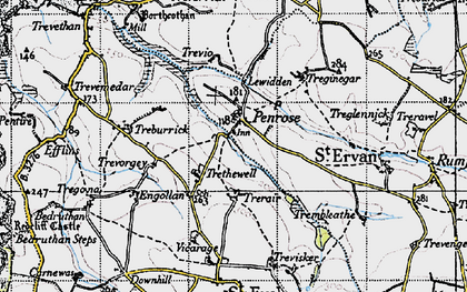 Old map of Lewidden in 1946