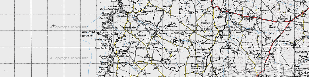 Old map of Lewidden in 1946