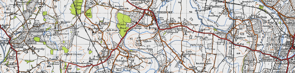 Old map of Pensham in 1946
